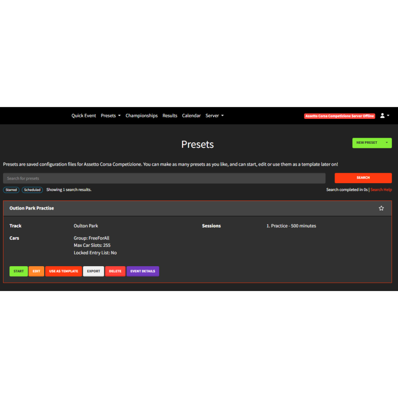 Assetto Corsa Competizione Server